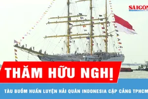 Tàu buồm huấn luyện hải quân Indonesia cập cảng TPHCM