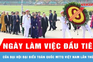 Đoàn đại biểu tham dự Đại hội đại biểu toàn quốc MTTQ Việt Nam lần thứ XI vào Lăng viếng Chủ tịch Hồ Chí Minh