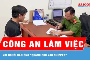 Công an làm việc với người đàn ông "quăng chó vào shipper"