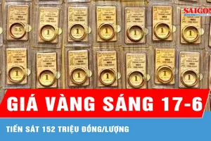 Sáng 17-6, giá vàng tiến sát 152 triệu đồng/lượng