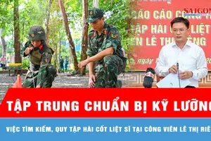 Tập trung chuẩn bị kỹ lưỡng việc tìm kiếm, quy tập hài cốt liệt sĩ tại Công viên Lê Thị Riêng 