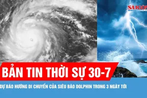 Bản tin thời sự ngày 30-7: Dự báo hướng di chuyển của siêu bão Dolphin trong 3 ngày tới