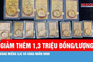 Chiều 31-7: Giá vàng giảm 1,3 triệu đồng/lượng