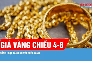 Chiều 4-8, giá vàng trong nước phục hồi 