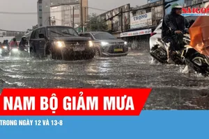 Nam bộ giảm mưa trong ngày 12 và 13-8