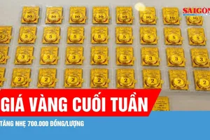Giá vàng tăng vào sáng cuối tuần 15-8 