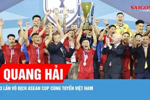 Quang Hải trở thành tuyển thủ Việt Nam đầu tiên 3 lần vô địch ASEAN Cup