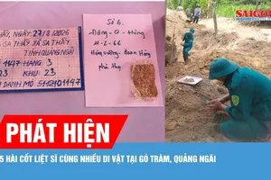 Quảng Ngãi: Phát hiện 5 hài cốt liệt sĩ cùng nhiều di vật tại Gò Tràm 