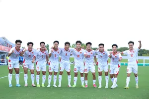 Niềm vui chiến thắng của U23 Việt Nam. Ảnh: Hoàng Hồ - VFF.