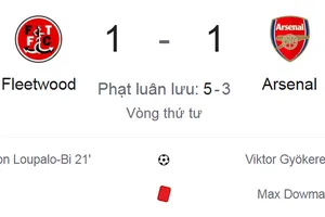 Arsenal bị đội hạng 4 loại khỏi Cúp Liên đoàn 