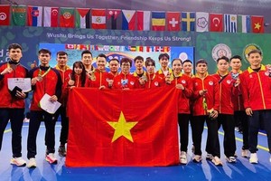 越南武术队在2025年世界锦标赛上以2枚金牌收官。图自《西贡解放报》 