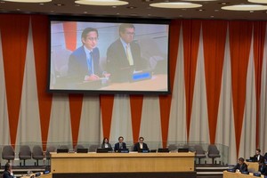 越南常驻联合国代表团团长杜雄越大使主持召开磋商会议。图自越通社 