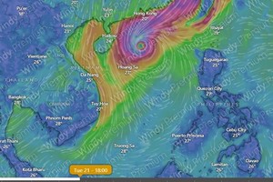 预测10月21日晚上6时的12号台风位置。 