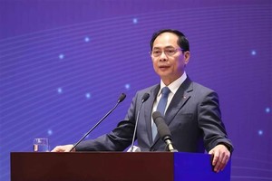 政府副总理裴青山在会议上致辞。图自越通社 