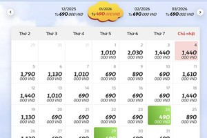 元旦假期主航线如胡志明市-河内的机票仍有较多余票。 