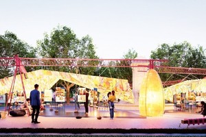 位于还剑湖步行街旁黄金位置的延鸿花园，也是举办独特、印象深刻的公共艺术展览的常设地点。图自nhandan.vn 