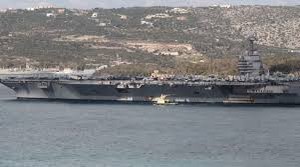 美“福特”号航母抵达希腊克里特岛苏达湾