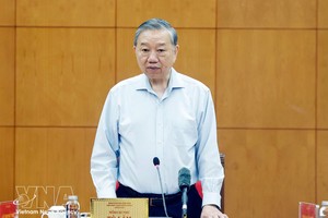 苏林总书记致辞。图自越通社 