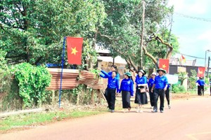 参加2025年夏季青年志愿者战役的嘉莱省青年团员。