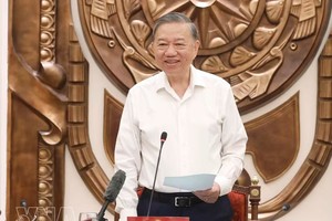 党中央总书记、国家主席苏林在河内与国家主席办公厅举行工作会议。 