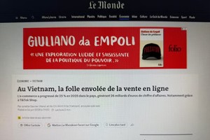 法国《世界报》报道越南经济当前增长势头，指出电子商务不仅是一种新的消费趋势，更正在成为越南经济的重要驱动引擎。（图自越通社） 