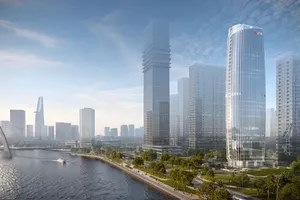 位于胡志明市越南国际金融中心区域的UOB Plaza效果图。 