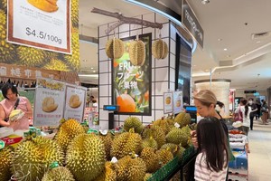 越南商品周活动的越南榴梿展位。
