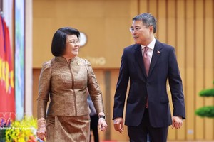 政府总理黎明兴会见柬埔寨国会主席昆索达莉亲王。