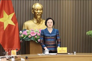 政府副总理范氏清茶发表讲话。