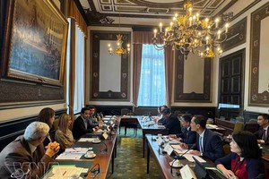 越南国会文化与社会委员会工作代表团与比利时部门交流。