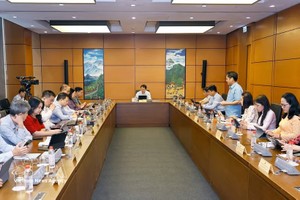 莱州省和安江省代表团分组讨论。