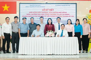 Trường ĐH Công thương TPHCM ký kết hợp đồng bồi thường, giải phóng mặt bằng với Ban Quản lý dự án Phường Trung Mỹ Tây, TPHCM -