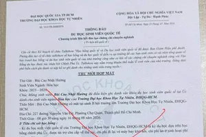 Trường ĐH Khoa học Tự nhiên (ĐHQG TPHCM) xác nhận đây là văn bản giả mạo