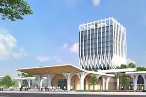 Phối cảnh khu Trung tâm điều hành của ĐHQG Hà Nội tại Hòa Lạc