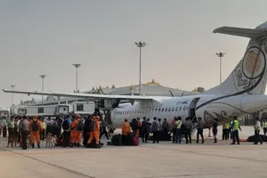 Sân bay quốc tế Mandalay hoạt động trở lại. Ảnh: THE GLOBAL NEW LIGHT OF MYANMAR 