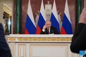 Tổng thống Nga Putin tham gia họp báo tại Điện Kremlin, ngày 11-5. Ảnh: XINHUA 