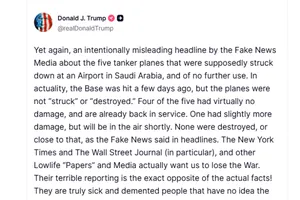 Bài đăng của Tổng thống Mỹ Donald Trump trên mạng xã hội Truth Social. Ảnh: TRUTH SOCIAL 