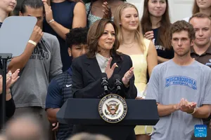 Cựu Phó Tổng thống Mỹ Kamala Harris. Ảnh: XINHUA 