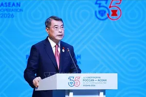 Thủ tướng Lê Minh Hưng phát biểu tại Lễ khai mạc Diễn đàn Doanh nghiệp ASEAN - Nga. Ảnh: TTXVN