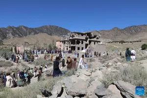 Hiện trường vụ không kích của Pakistan tại tỉnh Paktia. Ảnh: XINHUA 