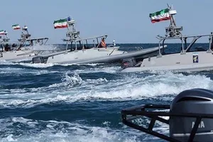 Hải quân Lực lượng Vệ binh Cách mạng Iran tuần tra trên eo biển Hormuz. Ảnh: IRGC/ PRESS TV