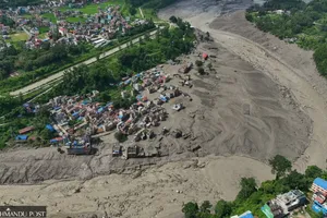 Lũ quét tại khu vực miền Bắc Nepal. Ảnh: KATHMANDU POST 