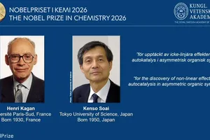 Hai nhà khoa học Henri Kagan và Kenso Soai giành được giải thưởng Nobel Hóa học 2026 ẢNH: NOBEL PRIZE 