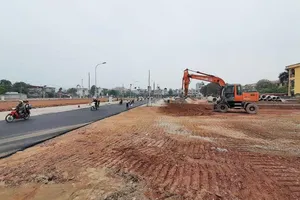 Dự án Hạ tầng kỹ thuật Khu dân cư A3 tái định cư cho người dân vùng biển xâm thực chậm tiến độ. Ảnh: N.P.