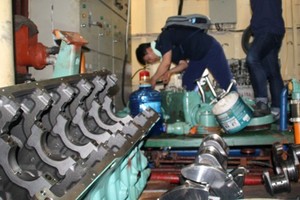 A broken-down steel hulled vessel built by Nam Trieu Company (Photo: SGGP)