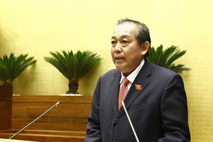 Deputy Prime Minister Truong Hoa Binh in the Q&A session of National Assembly agenda yesterday. (Photo:  VNA/VNS)