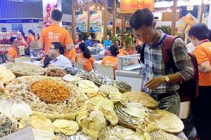 Seafood products showcased at a workshop on EU seafood market in HCMC recently (Photo: SGGP)