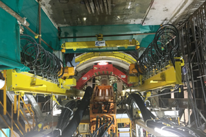 The tunnel boring machine (TBM) on the construction site of Ben Thanh-Suoi Tien metro route (Photo: SGGP)