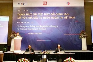 A view of the workshop on challenges of policy and regulatory changes for foreign investors in Vietnam in Hanoi on December 7 (Photo: SGGP)
