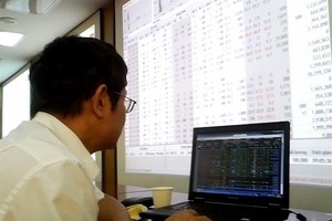 An investor at Saigon Securities Inc’s trading office in Hanoi (Photo: VNS Photo)